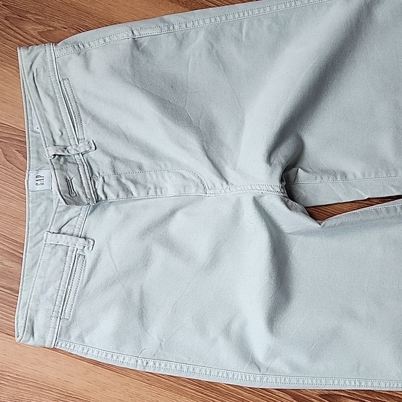 GAP High Stride Wide-Leg Ankle Khakis in Frothy Aqua Blue - Picture 7 of 14